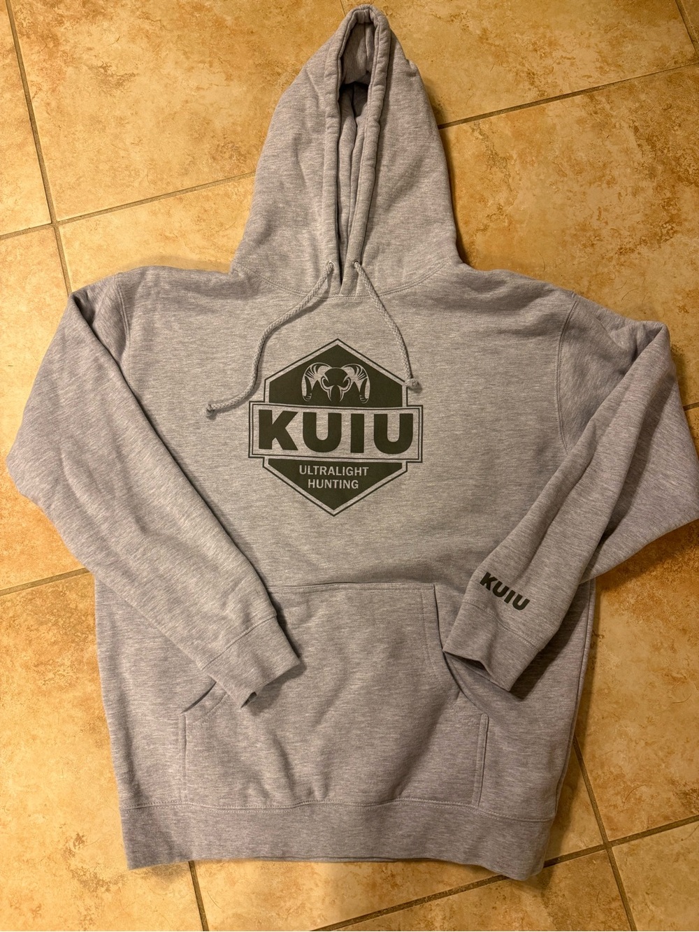 KUIU Light Gray Hoodie with Dark Green Logo